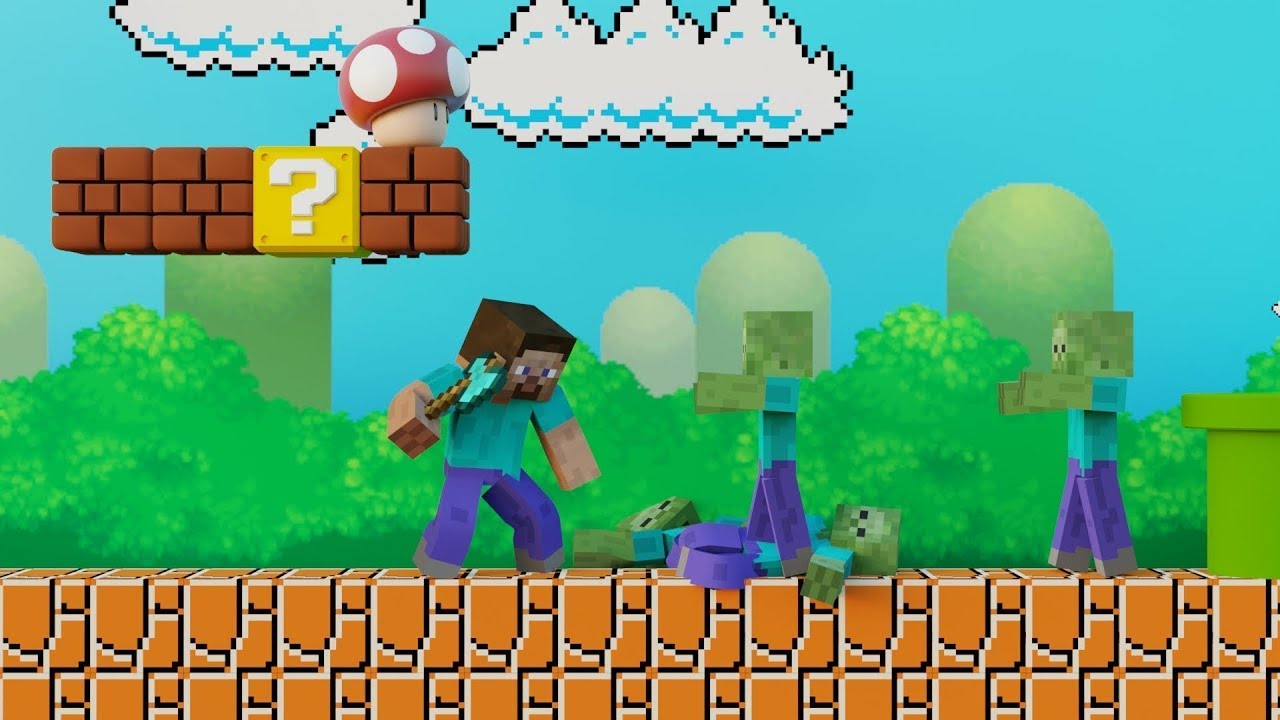 Steve Life in Super Mario Bros  Zombie Attack 
