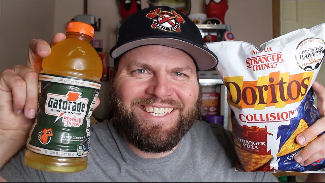 Stranger Things Doritos Collisions & 1987 Limited Edition Gatorade Citrus Cooler