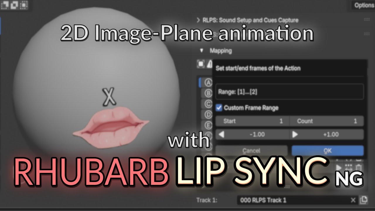 2D Image-Plane Based Workflow for Rhubarb NG Blender Plugin for Lip Sync Animation