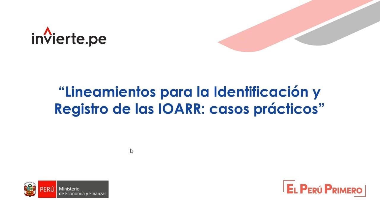 Lineamientos para la identificación y registro de las IOARR. Casos Prácticos