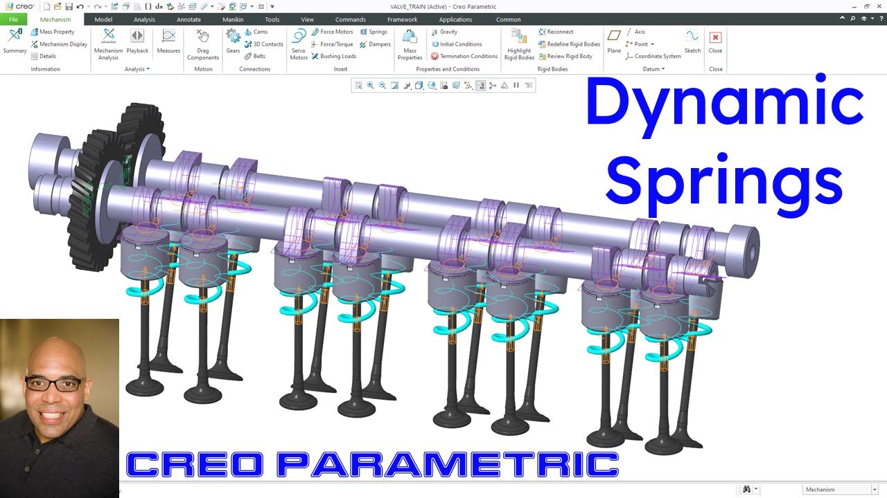 Creo Parametric - Mechanisms - Dynamic Springs