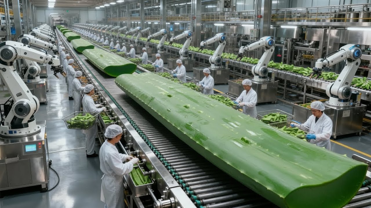 Inside a Modern Aloe Vera Factory : How Refreshing Aloe Vera Juice is Made (Full Process)