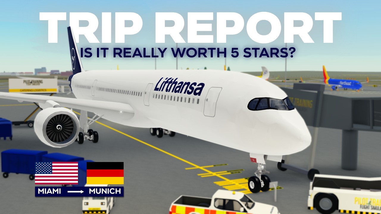 | TRIPREPORT | Lufthansa A350-900 Miami - Munich! Is it worth 5 stars?  REAL SOUNDS (PTFS Roblox)