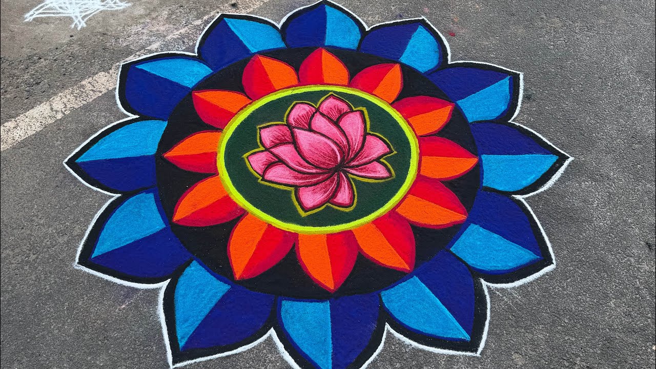 Simple rangoli tutorial 🌸
