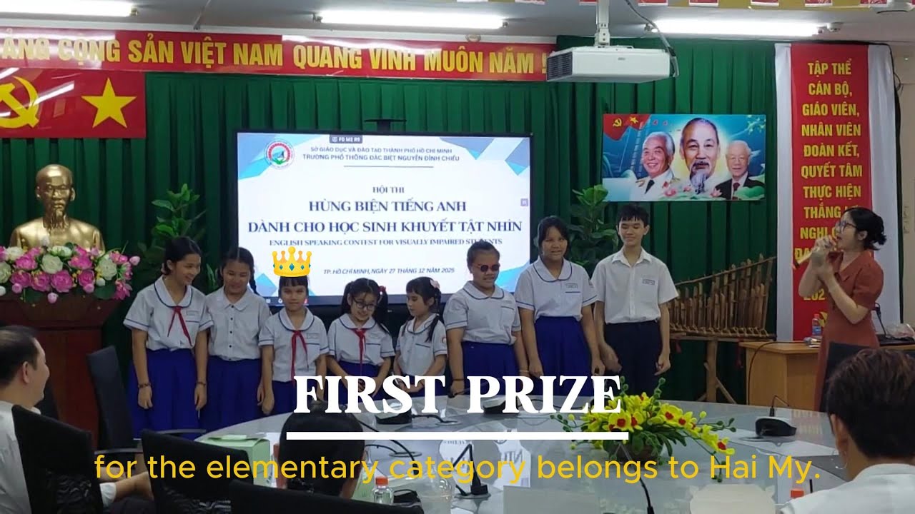 First Prize, English Speaking Contest For Visually Impaired Students (Hội Thi Hùng Biện Tiếng Anh)