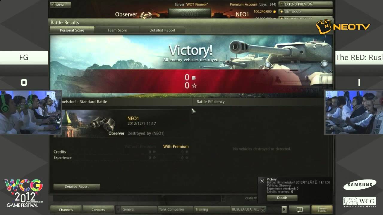 [WCG2012GF] ENG WOT The RED:Rush vs FG (Semi Final)