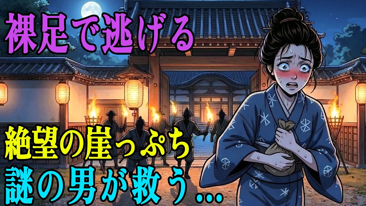 闇夜の山を死に物狂いで逃げる若奥様。四方を囲まれた絶望の淵で彼女を救い、数十人の追っ手をなぎ倒した謎の大男…  野談  伝説  昔話  説話  民話