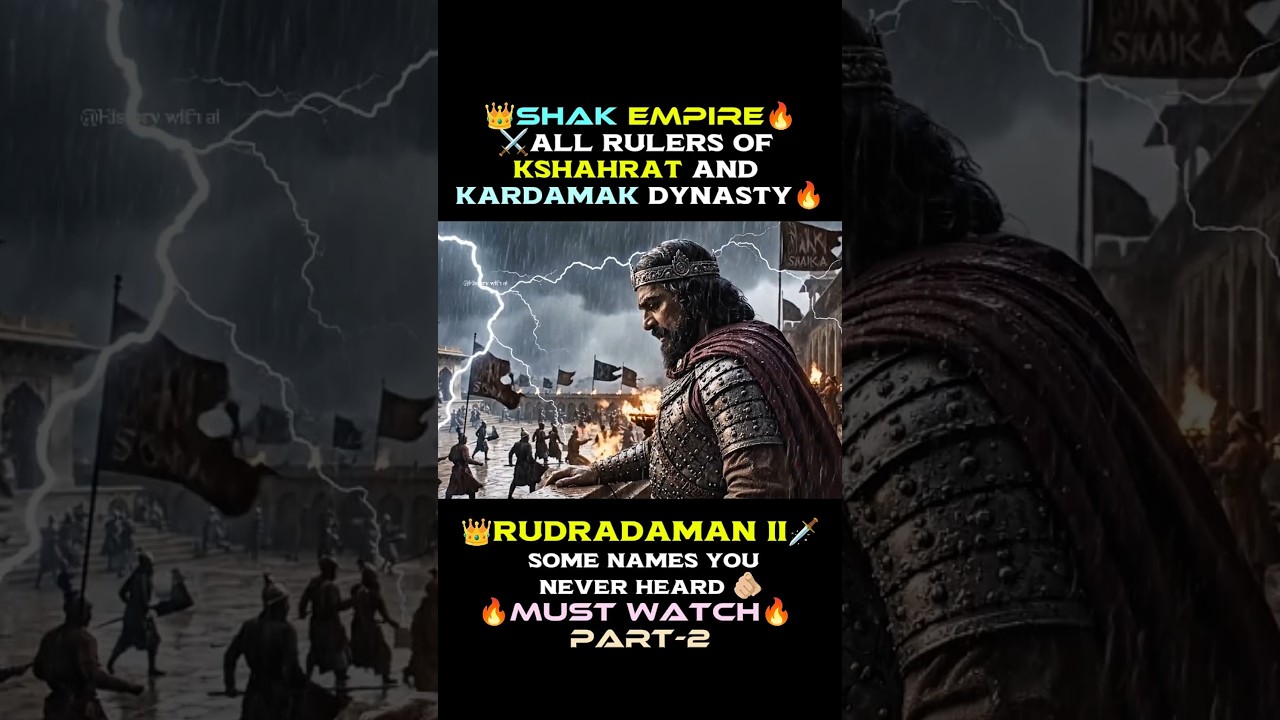 👑 All Rulers of Shak Empire Part-2🔥Kshahrat & Kardamaka Dynasty#history#shakempire#rudradaman#shorts