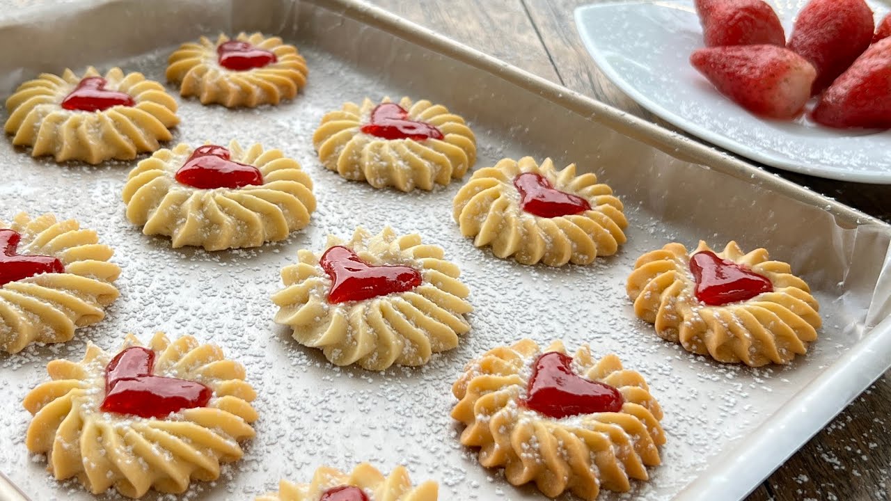 🔥Scompariranno in 1 Minuto 😋Biscotti al burro con marmellata😀 Ricetta facile e veloce.