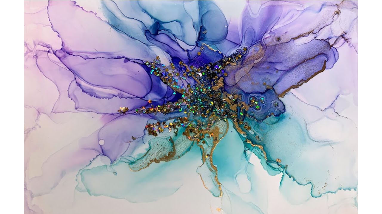 Alcohol ink abstract painting Step by Step