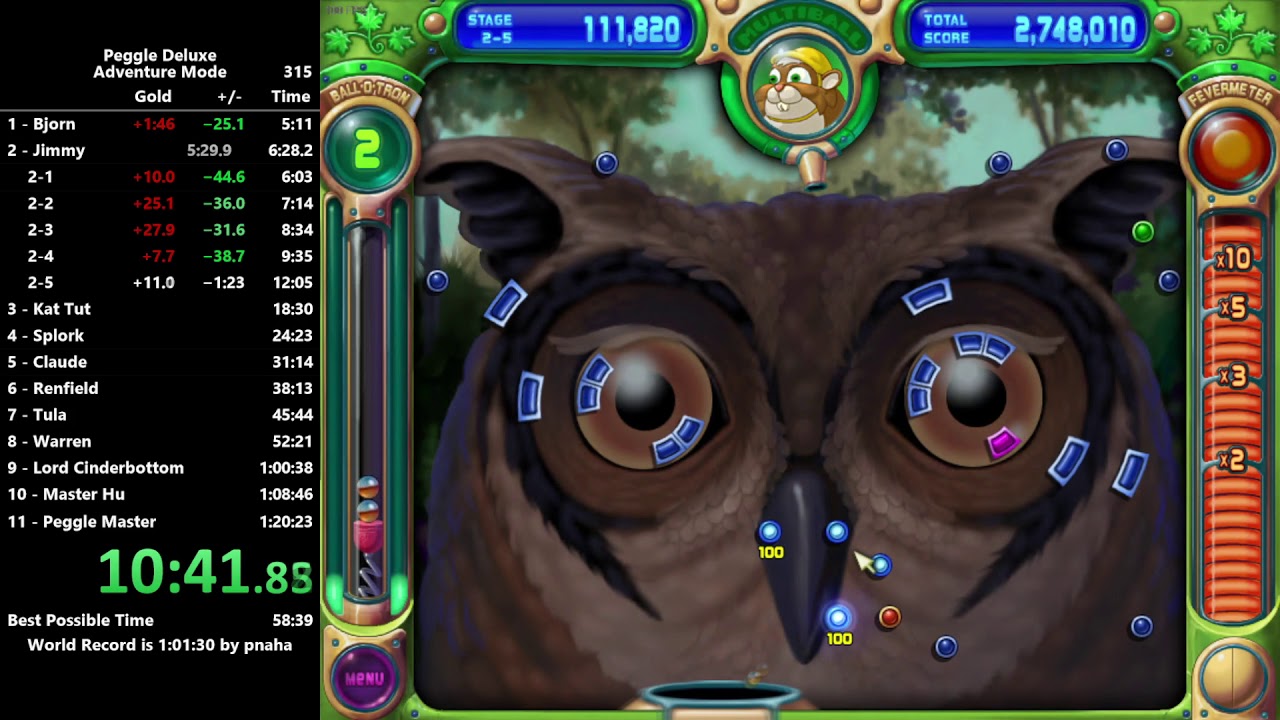 Peggle Deluxe Speedrun in 1:18:22
