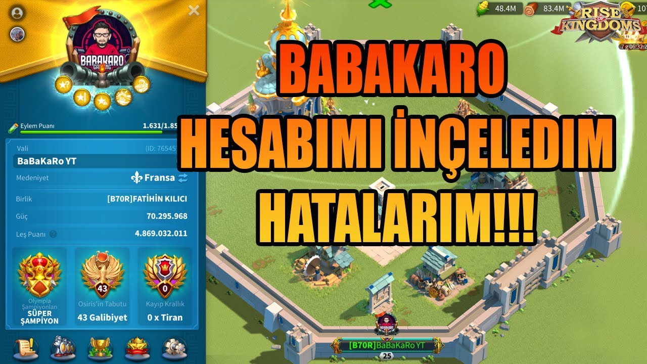 KENDİ HESABIMI İNÇELEDIM-HATALARIM NELER !!-RİSE OF KİNGDOMS
