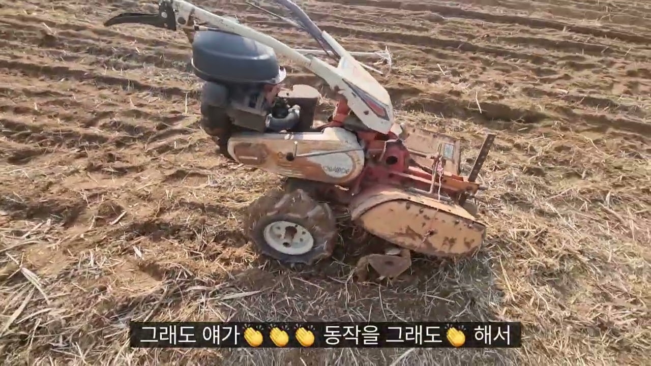 30년된 아세아관리기로 500평  로타리작업 