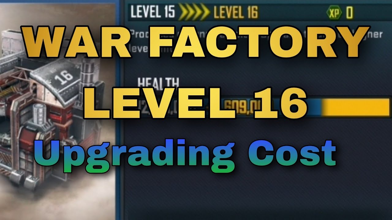 WCRA: War Factory Level 16 Upgrading Cost