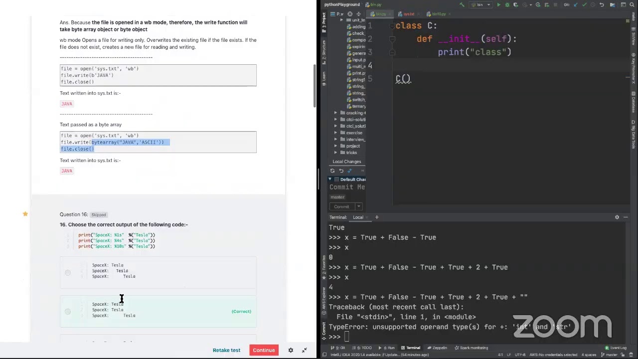 Python Certification PCAP Mock Exam - 4