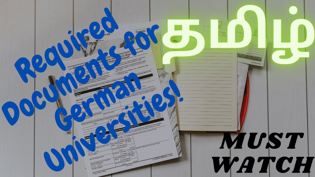 Required Documents for German Universities | Tamil