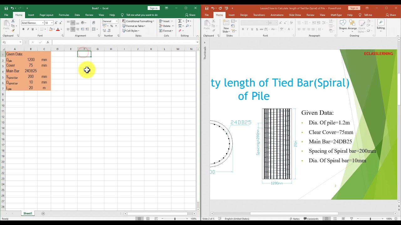 Lesson3 Bill Quantity Weight of Main Bar &  Tied Bar Spiral of Pile