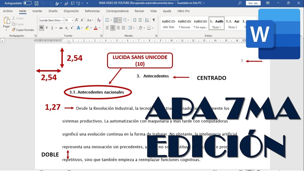 Normas APA 7ma edici&oacute;n en Word (BIEN EXPLICADO)|&Uacute;LTIMA EDICI&Oacute;N 2025