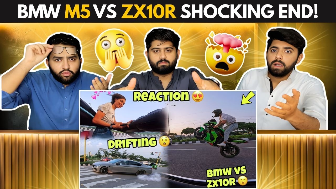 BMW M5 vs ZX10R  Drift & Drag Race | Pakistani Reaction😱
