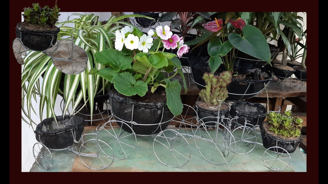 COMO HACER UNA BICICLETA EN ALAMBRE, útil maceta para el jardín! (2020)