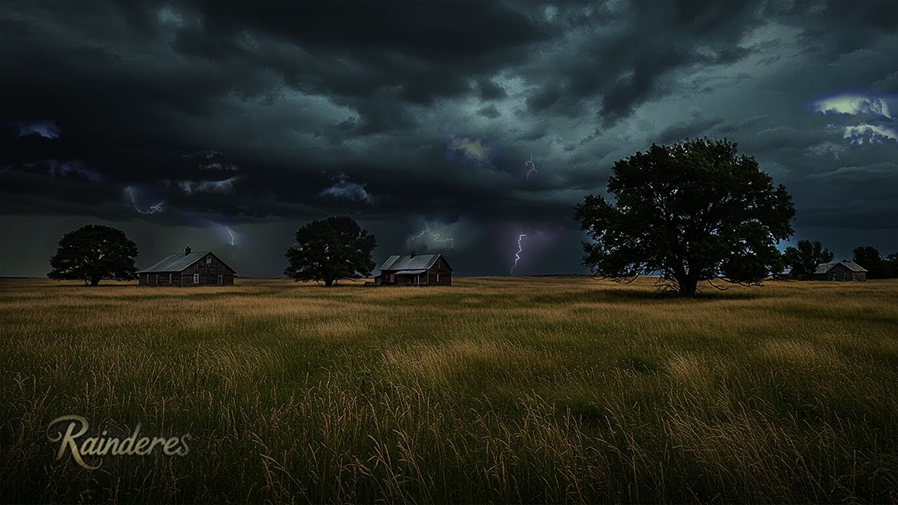 ⚡ Silent Countryside Before Thunderstorm | Relaxing Night Ambience
