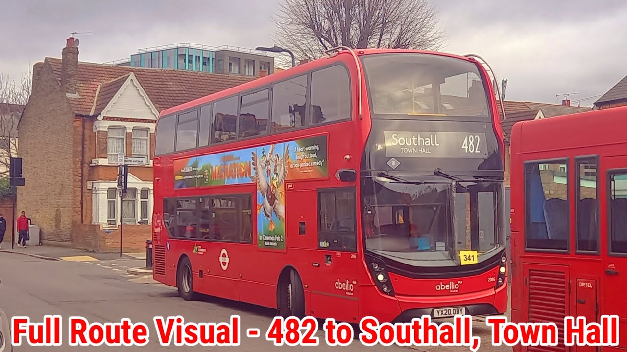 Full Route Visual | London Bus Route 482 - Heathrow, T5 to Southall, Town Hall | (2016) YX20OBY
