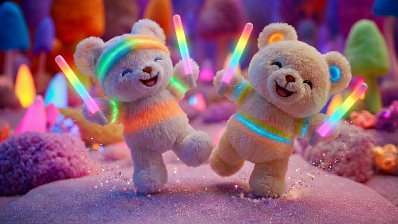 Mesmerizing Neon Plush Glow Party 🌈🧸 | Calming Ambience
