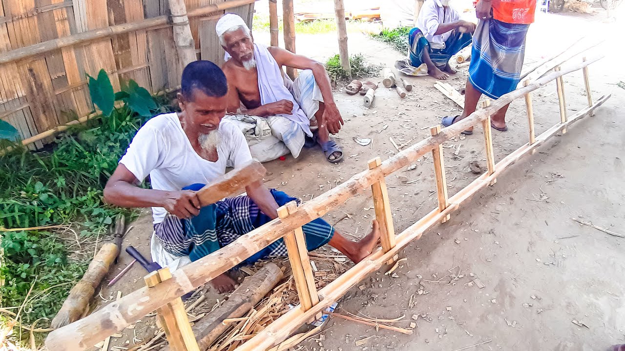 Bamboo Ladder Making By Skillful Craftsman |  কিভাবে বাঁশের মই তৈরি হয় দেখুন #bambooladder #মই_তৈরি