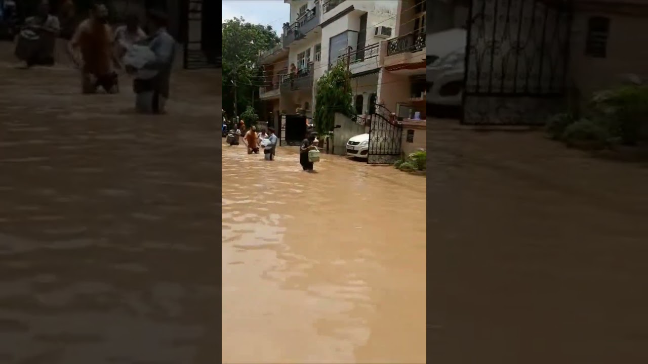 Flood water in Urban estate phase 2 #flood #patiala #theroyalcity