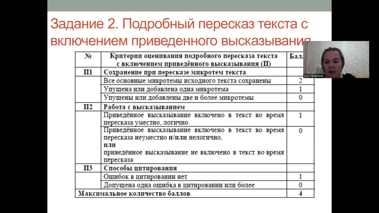 Критерии оценивания устного собеседования