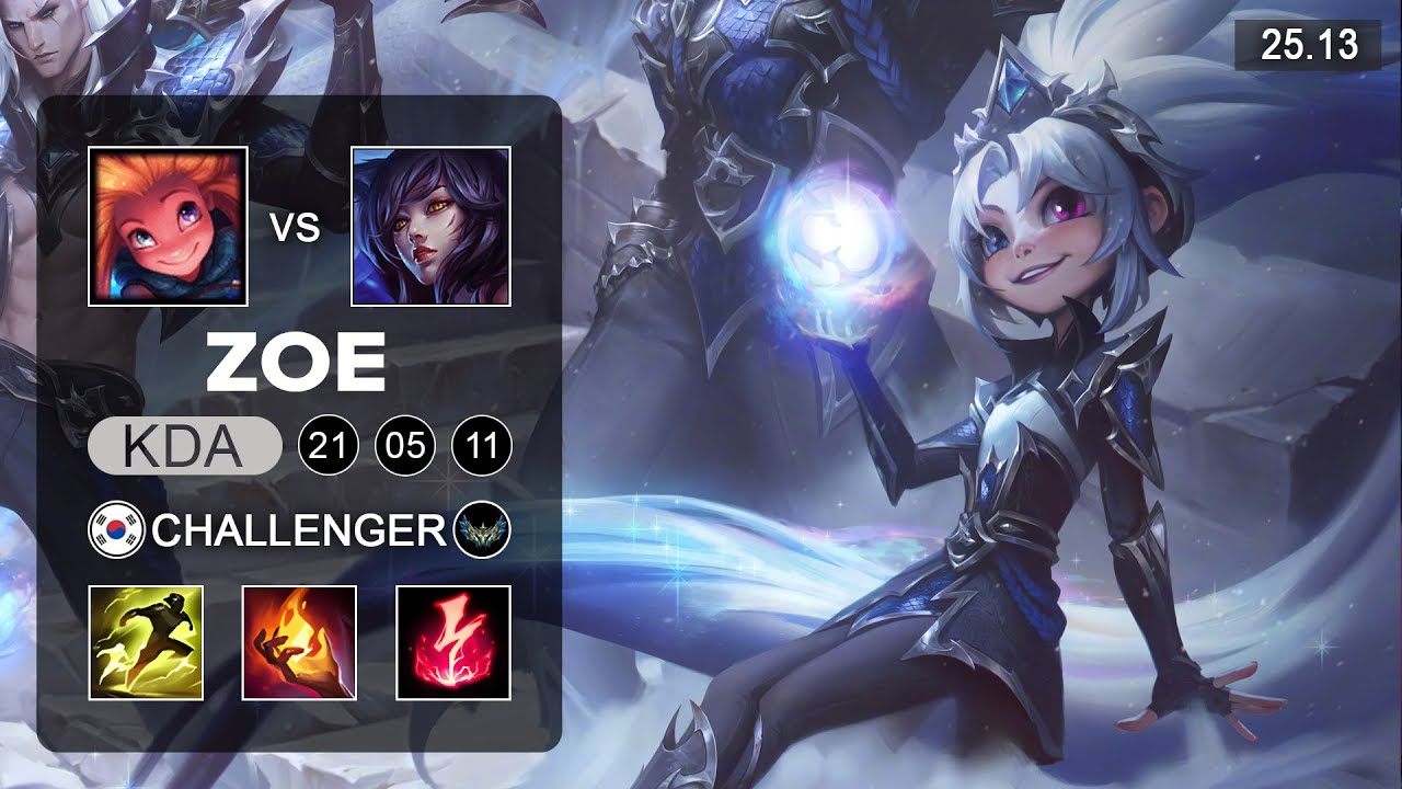Zoe vs Ahri Mid - KR Challenger - Patch 25.13 Season 15