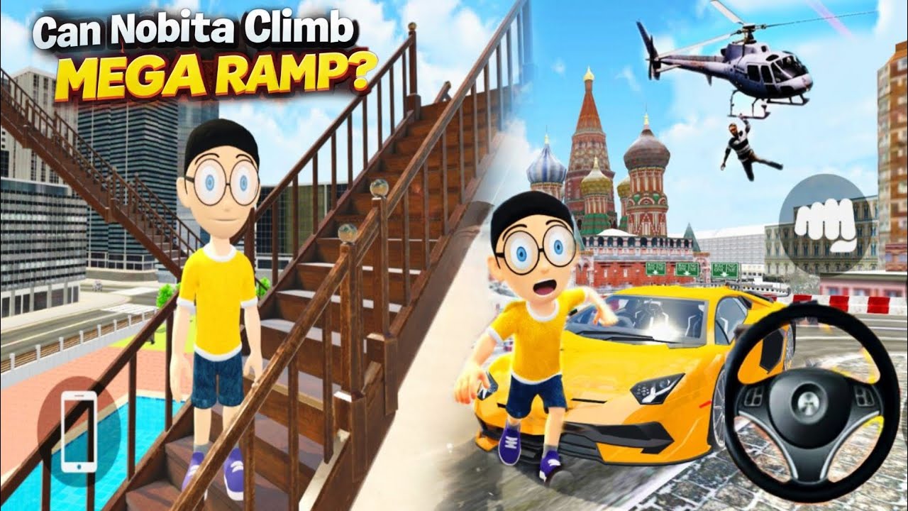 New Mega Ramp In Indian Theft Aura Simulator 😱💥Can Nobita Climb The New Ramp?