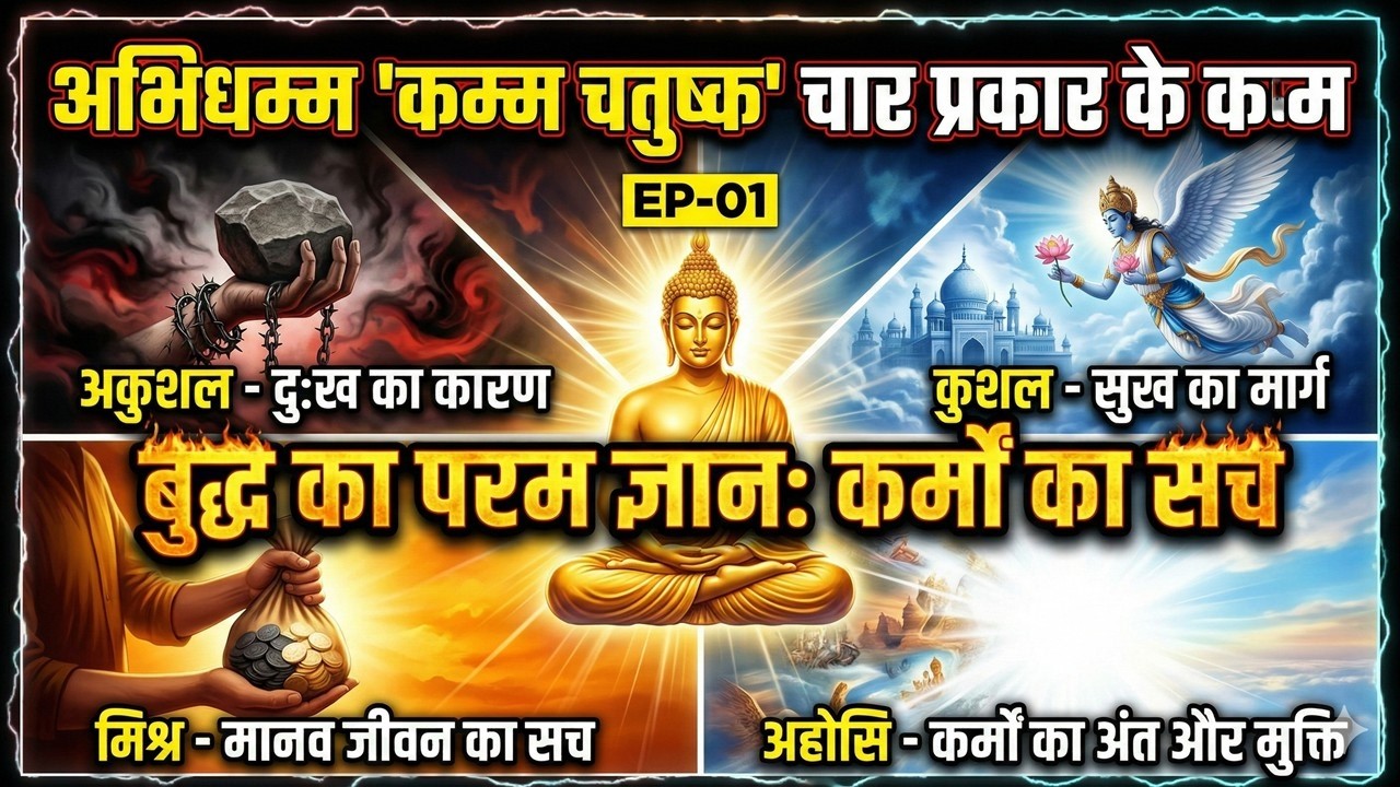 अभिधम्म 'कम्म चतुष्क' चार प्रकार के कम्म | EP-01 अभिधम्म के अनुसार कर्म के चार मूलभूत कार्य ! #kamma