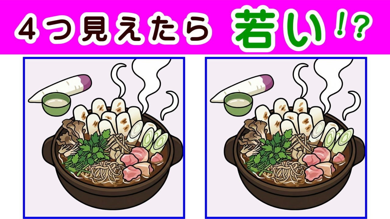 【間違い探し・４箇所】 難しいからこそ脳トレになる。　脳が若返り元気になる頭の体操。 ２０個全部わかれば脳年齢３５才！？#557