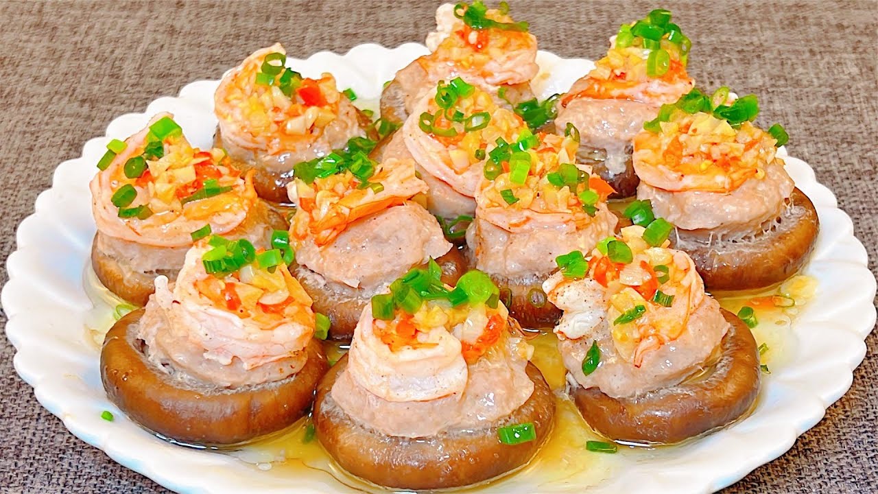 年夜飯必做的 「團團圓圓 」，好吃好看寓意好，招待客人倍有面子 ，Mushrooms with Meat and Shrimp Recipe，香菇加肉和蝦 ，团团圆圆