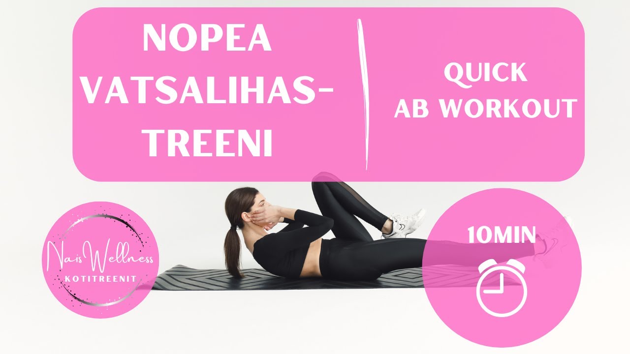 Nopea vatsalihastreeni kotiin tai kuntosalille | Quick ab workout no equipment