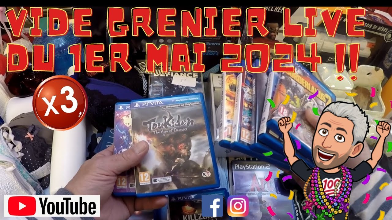 #205 - Vide Grenier Live (x3) du 1er Mai 2024 !! Carton plein sur les jeux (Vita, PS4, Wii U...) !!