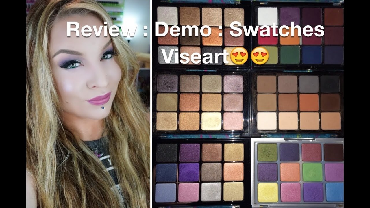 Review: Viseart: Demo: Swatches: Neutral, Dark Matte, Pearl Bright, Bridal, Paris, Sultry Nude