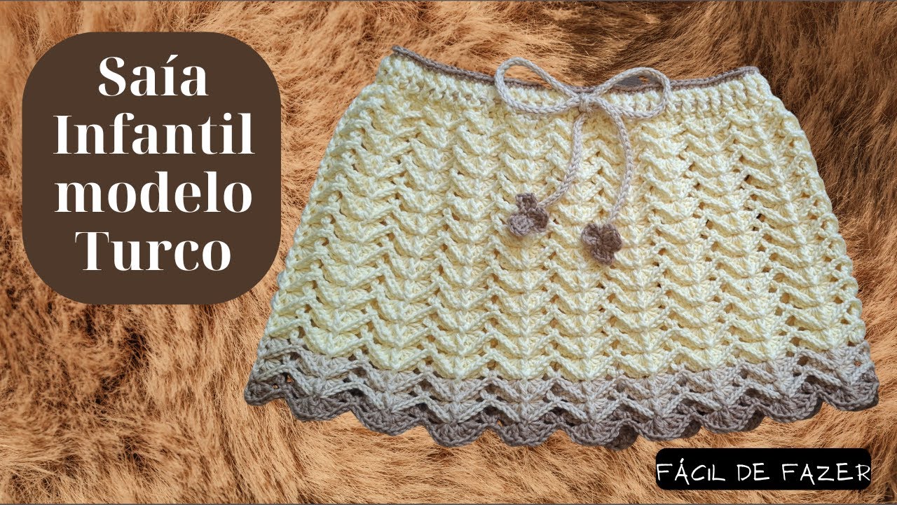 Saia infantil modelo Turco, 3 a 5 anos - PASSO A PASSO