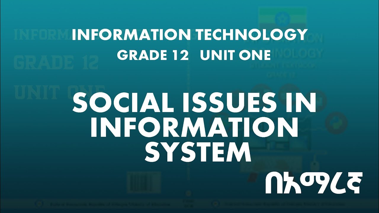 Information Technology Grade 12 Unit 1 Social Issues in Information System by Amharic