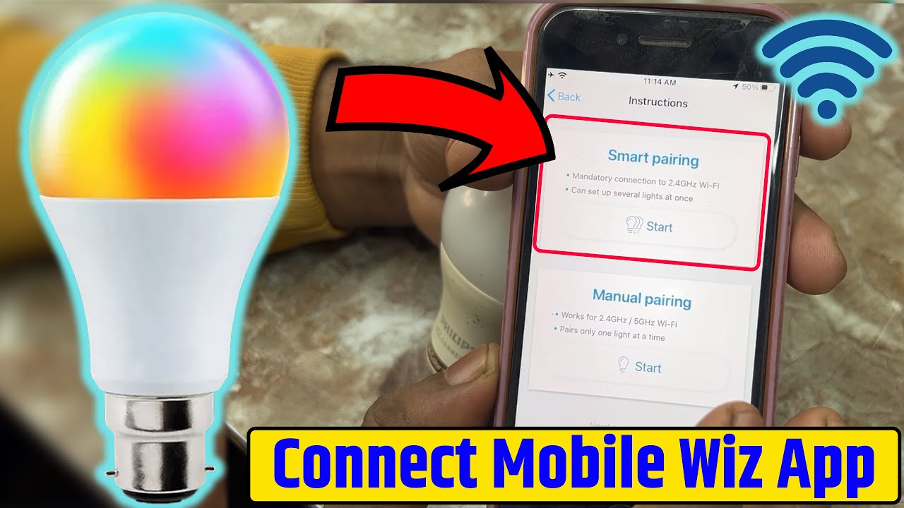 How To Set Up Philips Wiz Smart Light (Smart Pairing) | Philips Wiz Smart WI-Fi LED Bulb E27 9-Watt