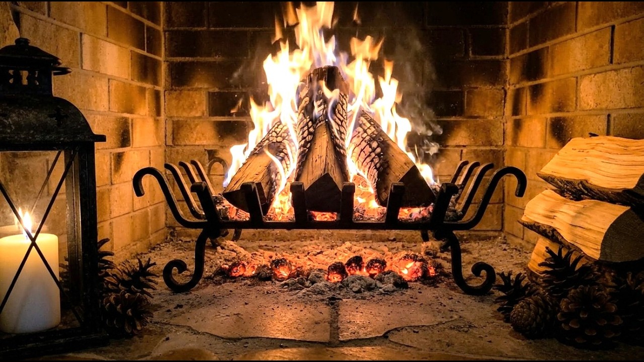 Peaceful Fireplace Night 🔥 Warmth, Silence, Relaxation, Focus & Meditation