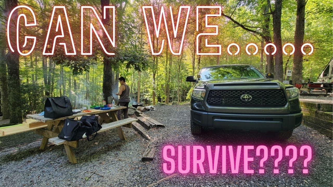 Truck camping with a window-mount A/C: From Carolina beach to the Smokey Mountains