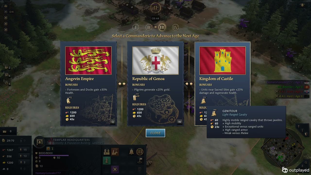 Knights Templar - Cavalry and Heavy spearman   --- Age of empires 4