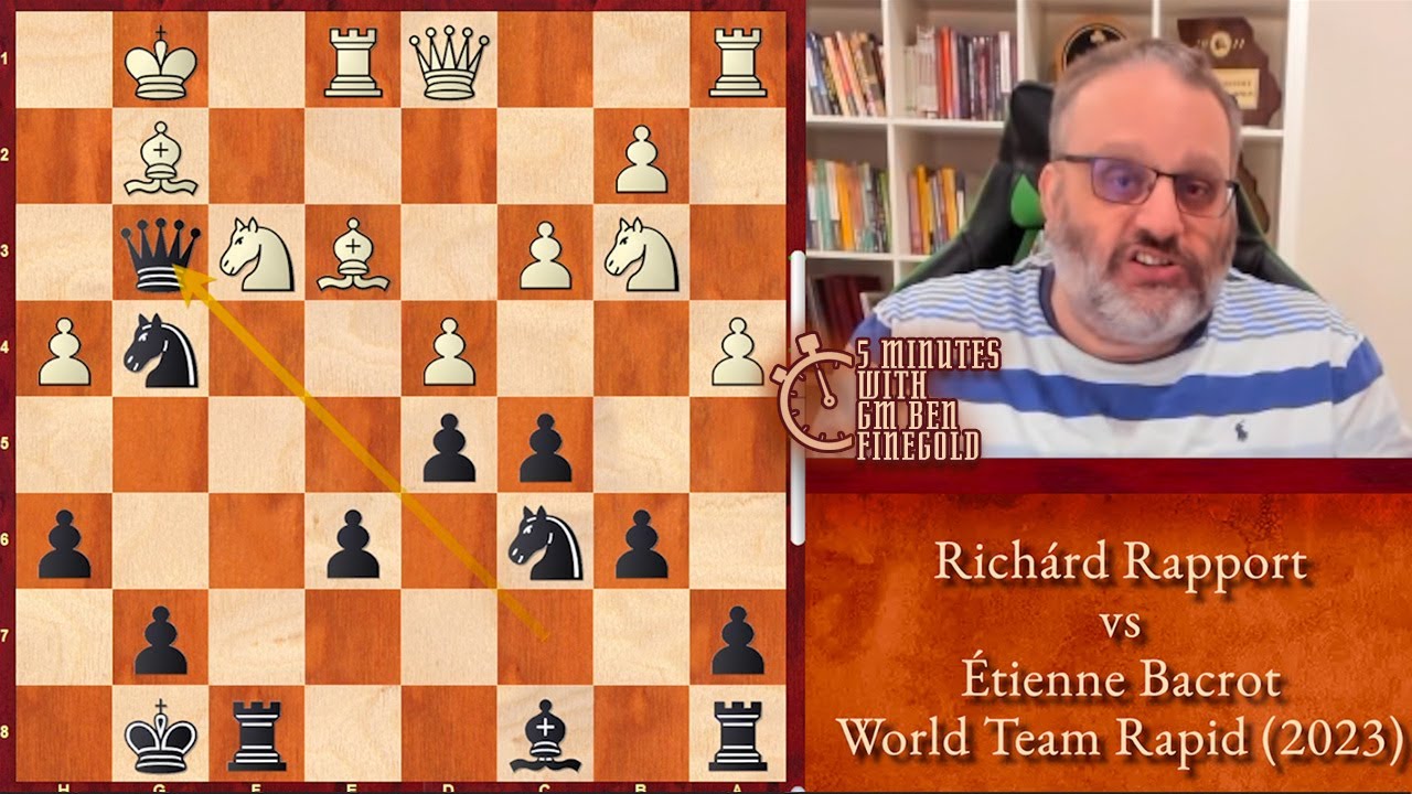 5 Minutes with GM Ben Finegold: Richárd Rapport vs Étienne Bacrot, World Team Rapid (2023)