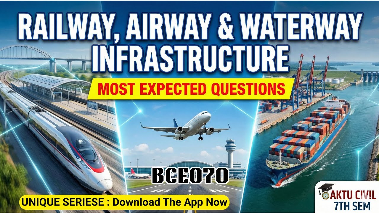 [Important] RAILWAY, AIRWAY AND WATERWAY INFRASTRUCTURE SYSTEM | AKTU CIVIL 7TH SEM : BCE070
