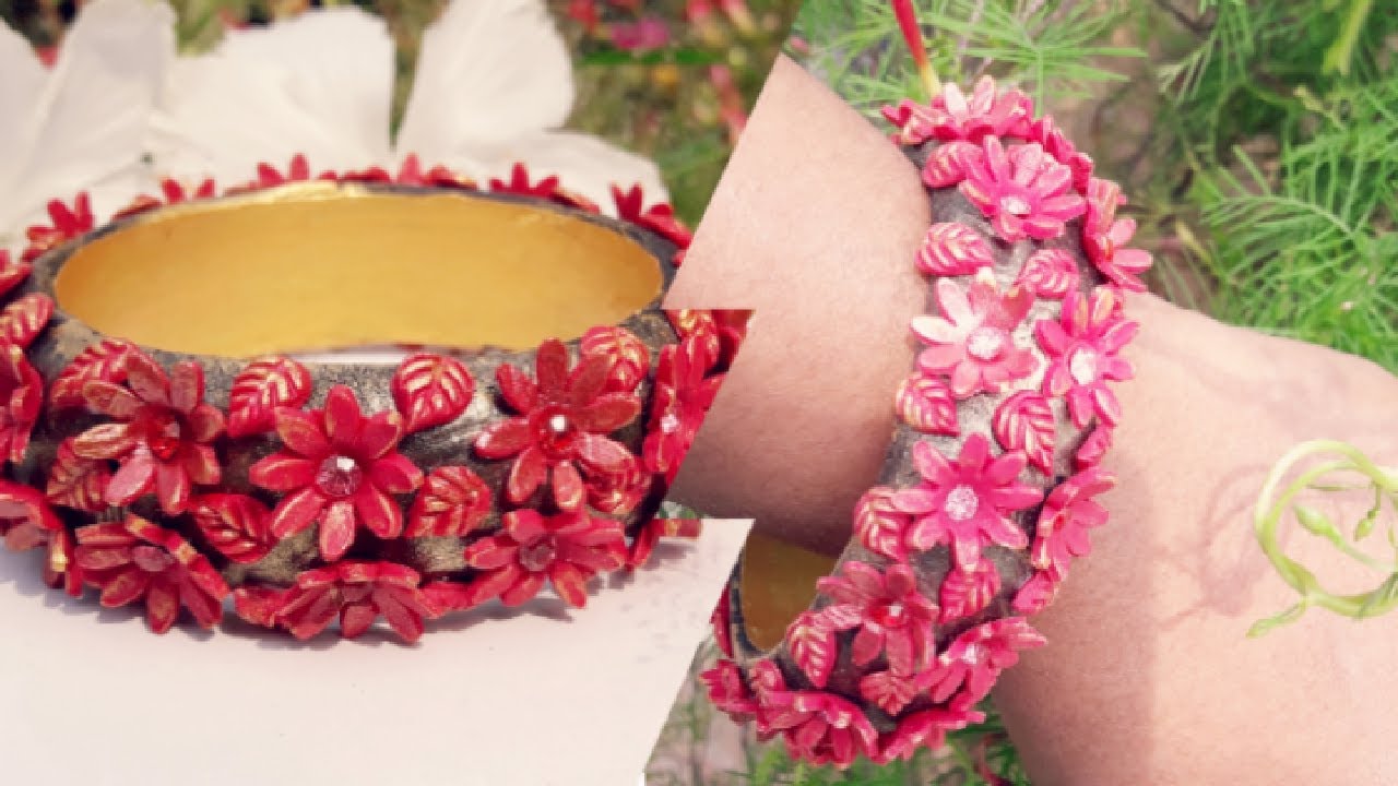 DIY CLAY BANGLE | MAKING CLAY FLOWER BANGLE.