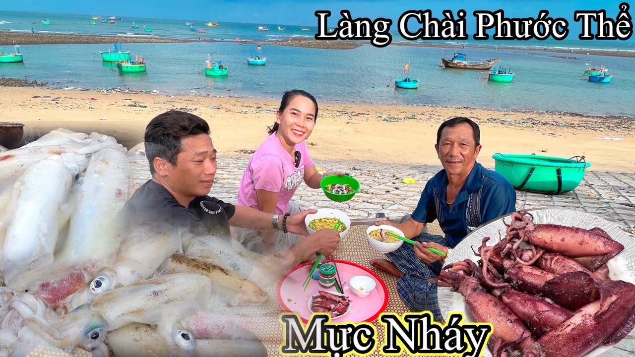 MÙA MỰC LÁ MỰC ỐNG NHÁY NGƯ DÂN KIẾM TIỀN TRIỆU SAU BÃO | ĂN 3 TÔ MÌ MỰC VIEW TRIỆU ĐÔ CÙNG GIA ĐÌNH