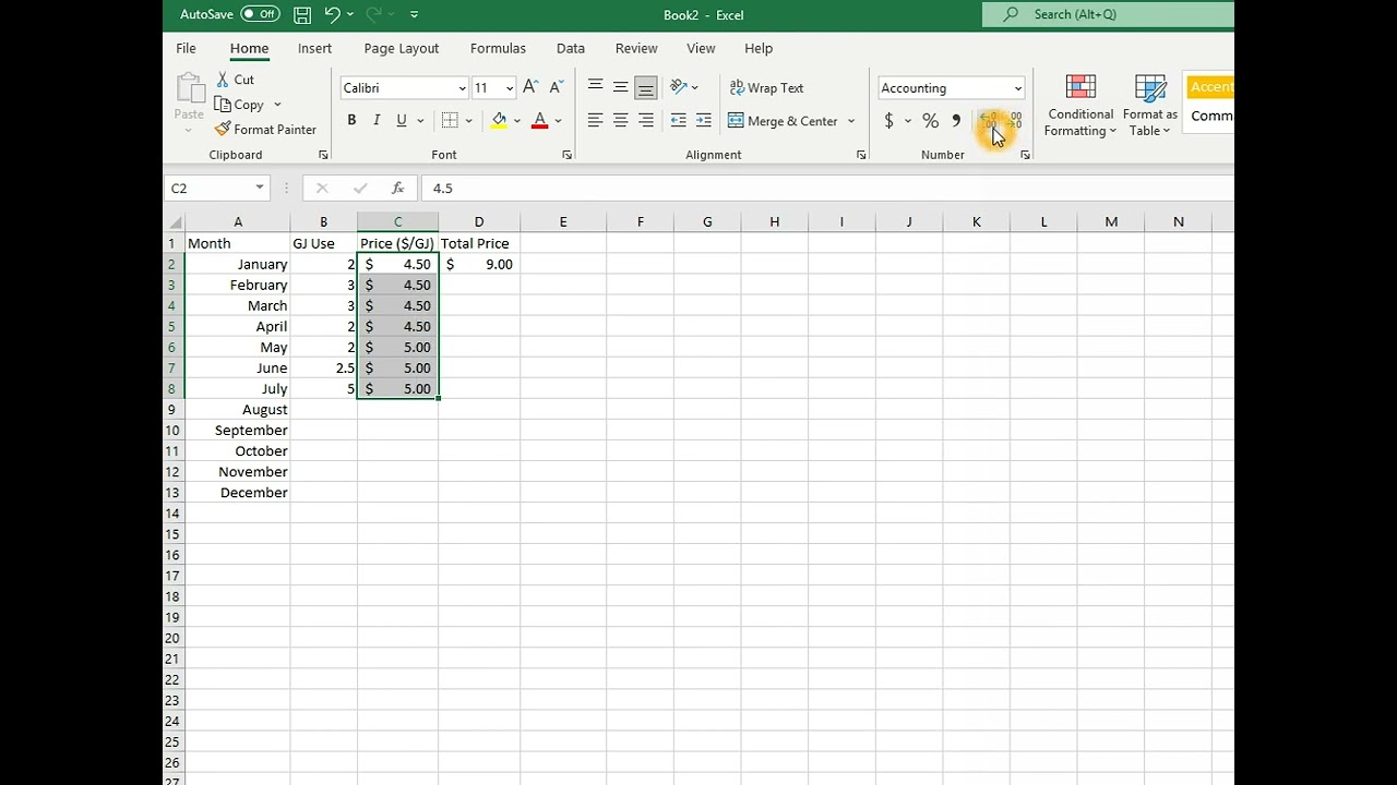 Excel Basics for RC321 class