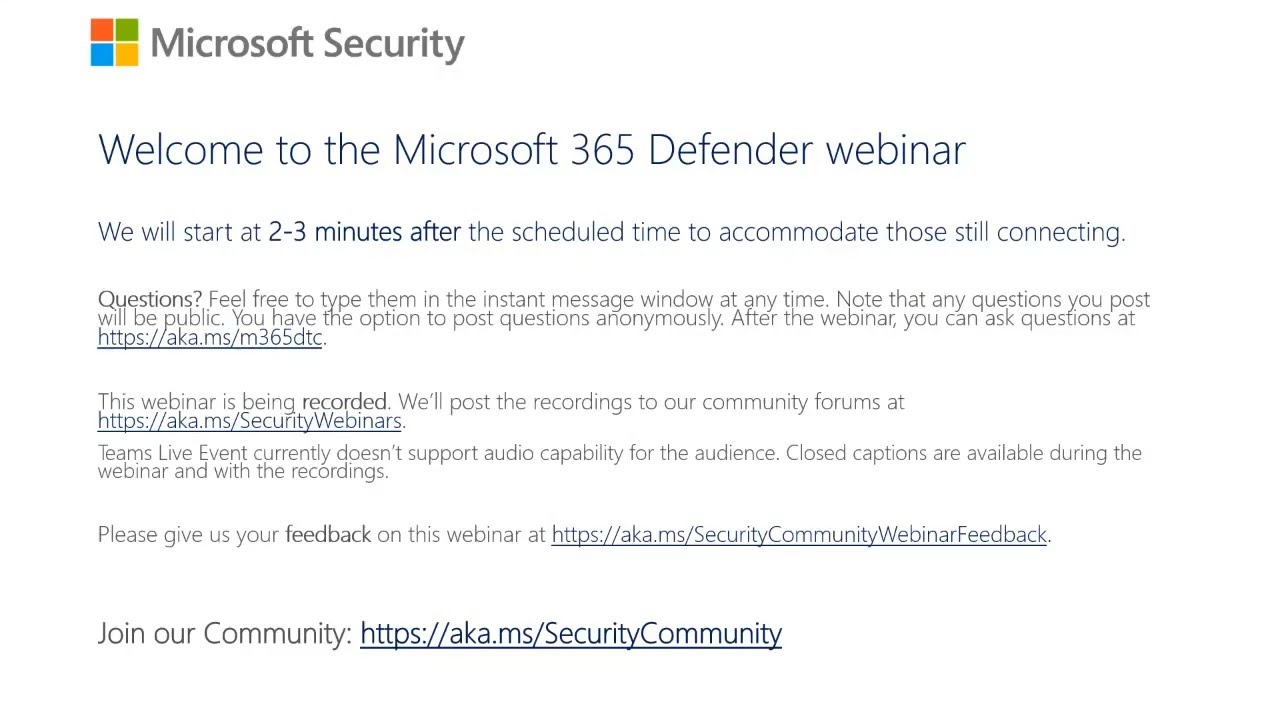 Microsoft 365 Defender webinar: l33tspeak - Advanced hunting